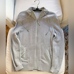 Gray Full-Zip Lightweight Zip Sweater